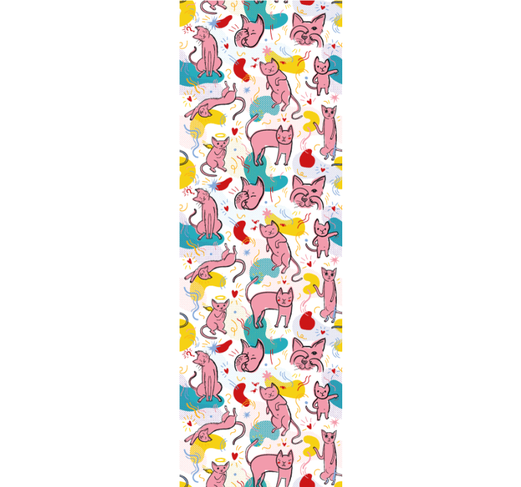 Lekne kattemønstre katt tapet - Tenstickers