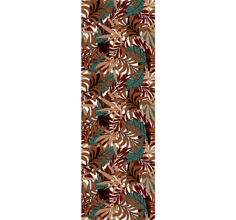 Abstrakt botanisk veggmaleri tapet grønne blader - Tenstickers