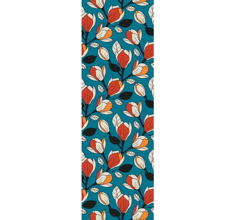 Blomstermønstret bakteppe tapet blomster - Tenstickers