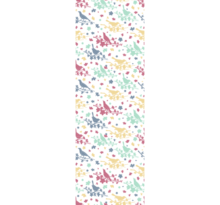 Fugler og kvister mønster tapet soverom - Tenstickers