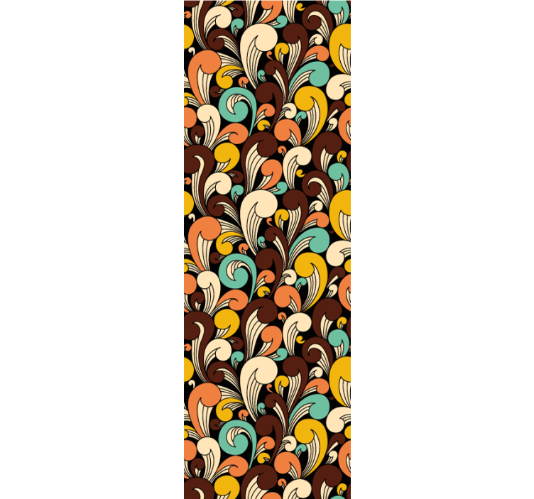 Svart bakgrunn hippy former tapet vintage - Tenstickers