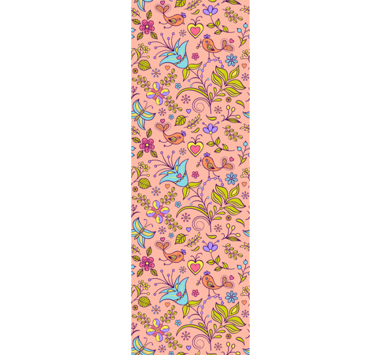 Floral fugl motiv tapet pynt - Tenstickers