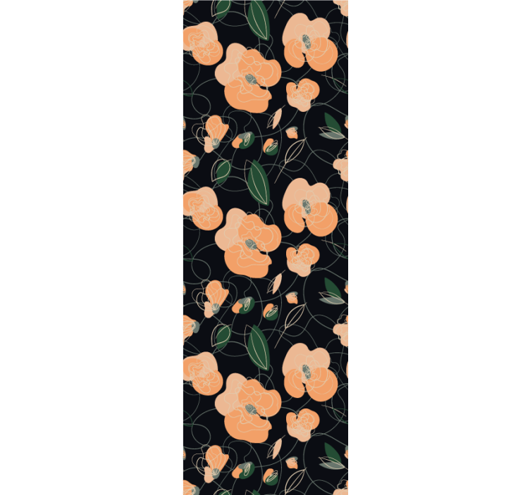 Botanisk blomstringsmønster tapet blomster - Tenstickers