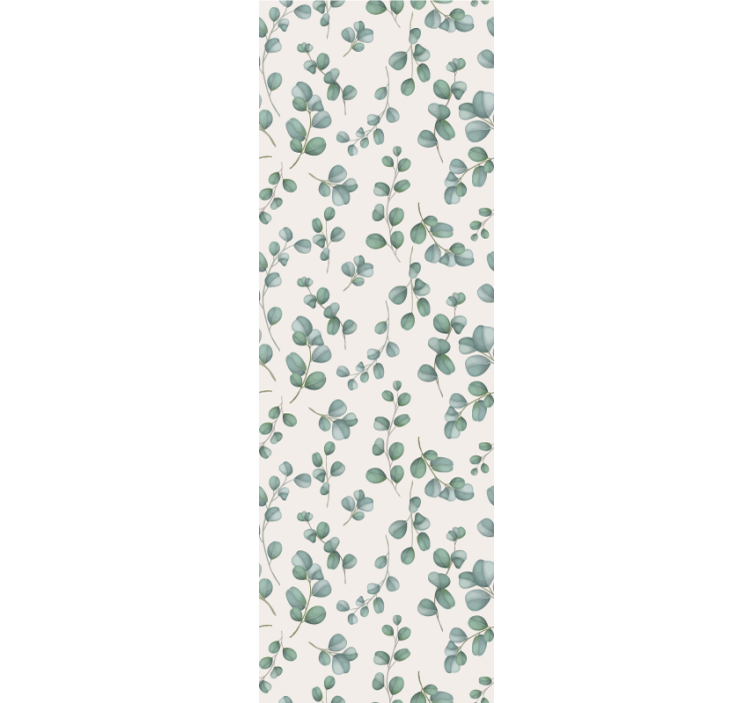 Akvarellblader over beige bakgrunn tapet blomster - Tenstickers