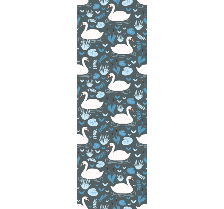 Elegant hvitt svanemønster tapet barn - Tenstickers