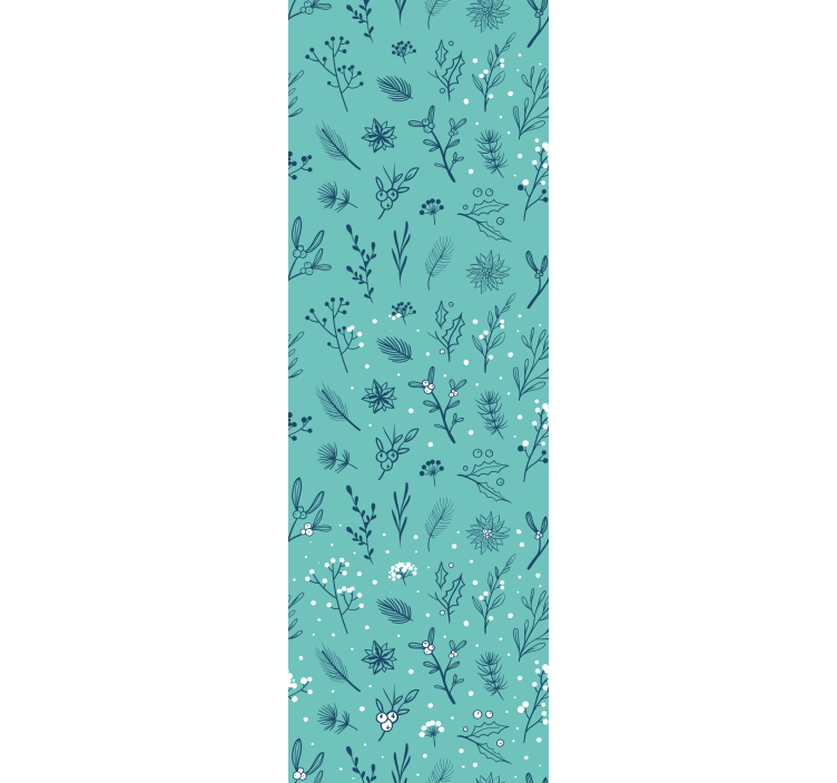 Festlig botanisk jul tapet - Tenstickers