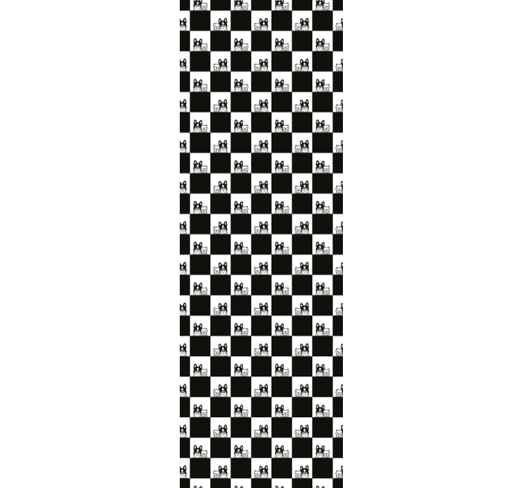 Rutete kattemotiv katt tapet - Tenstickers