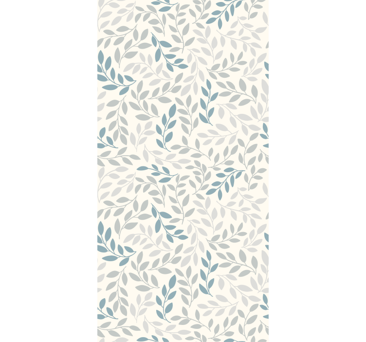 Blå ombre på små blader tapet abstrakt - Tenstickers