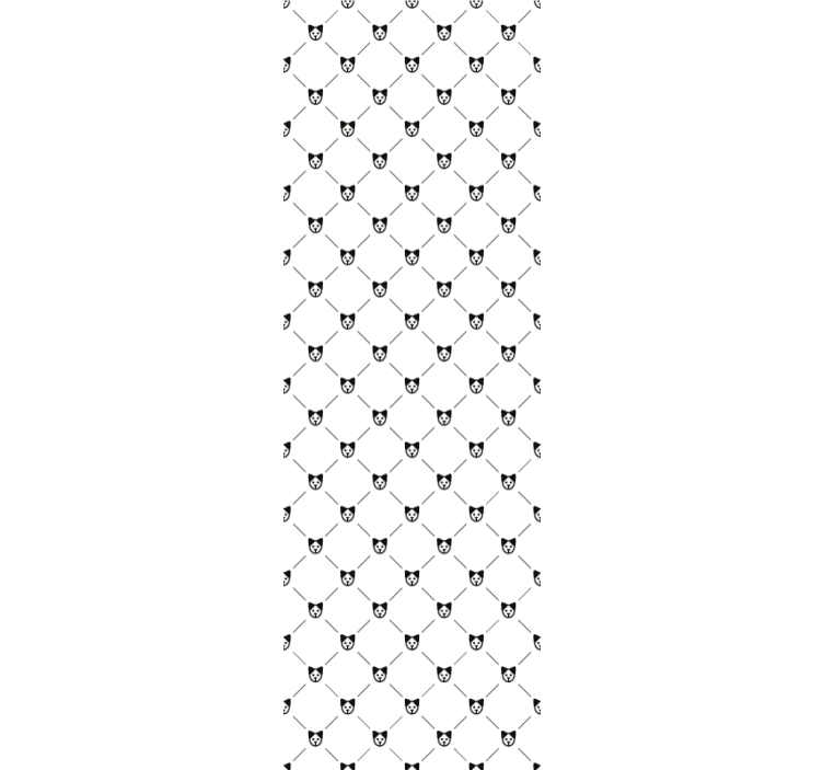 Svart og hvitt geometrisk hundemønster tapet bad - Tenstickers