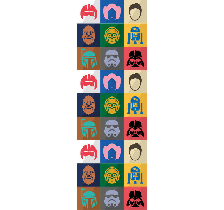 Ikonisk karakterrutenett tapet kunst - Tenstickers