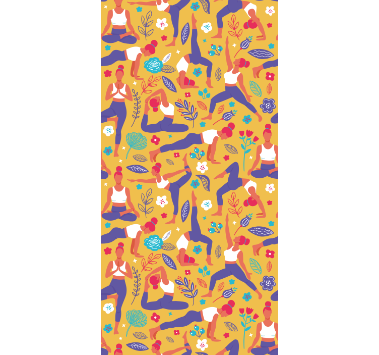 Tapet gift med mønster av yogaposisjoner - Tenstickers