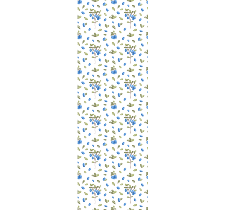 Blåbær botanisk tapet blomster - Tenstickers