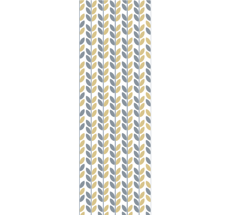 Vertikalt stilig mønster tapet grønne blader - Tenstickers