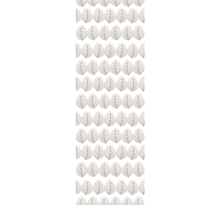 Enkelt grått mønster tapet grønne blader - Tenstickers