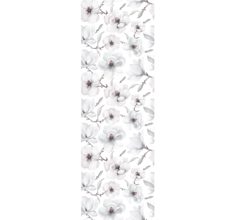 Elegant grått motiv tapet blomster - Tenstickers