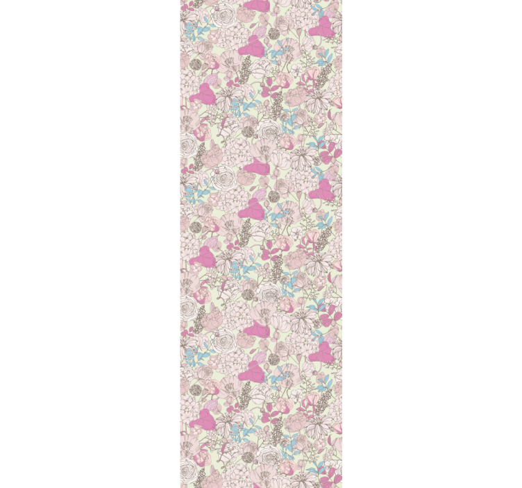 Grandmillenial stil tapet blomster - Tenstickers