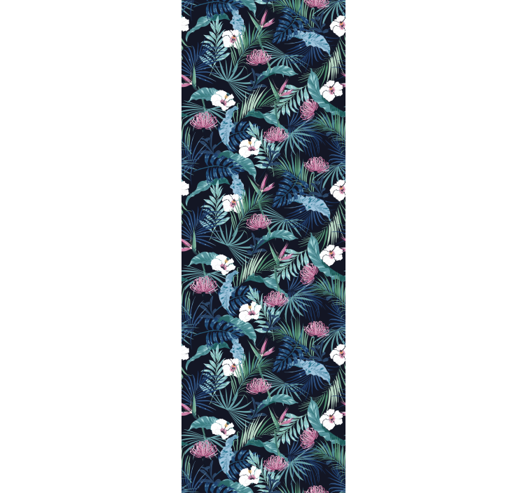 Eksotiske planter på blader tapet natur - Tenstickers