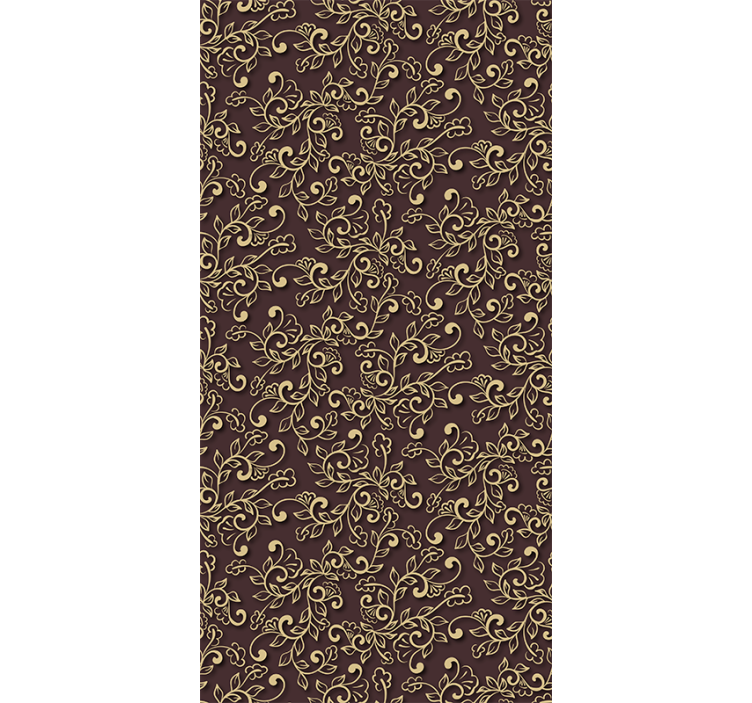 Gylne treblader stil tapet moderne - Tenstickers