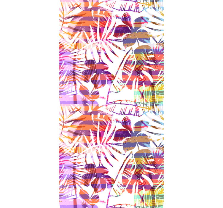 Eksotiske palmer og linjer tropisk mønster tapeter trær - Tenstickers