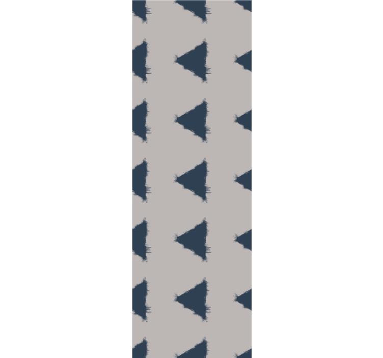 Blå japandi trekanter geometrisk mønster tapet stue - Tenstickers