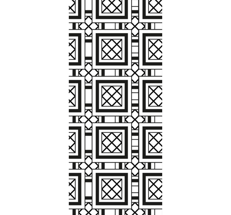 Svart og hvitt klassisk mønster tapet fliser - Tenstickers