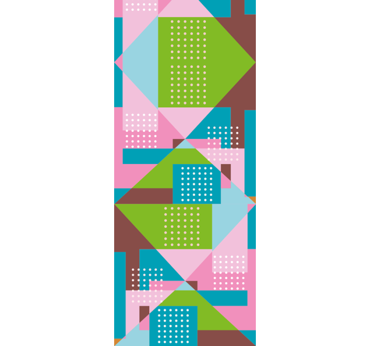 Pastell geometrisk mønster tapet stue - Tenstickers