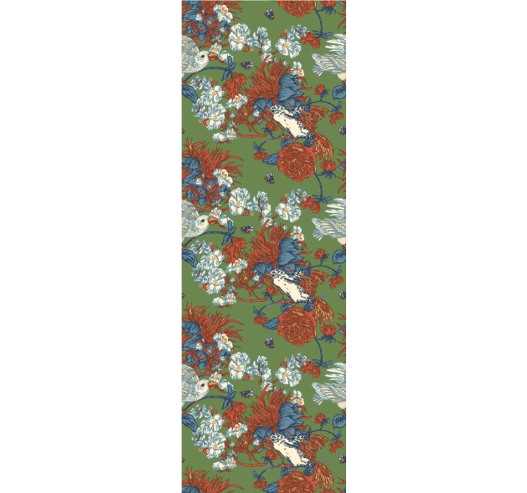 Tapet blomster fugler blant blomster - Tenstickers