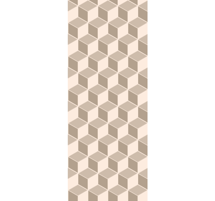 Skandinavisk beige kubisk kvadratisk mønster tapet soverom - Tenstickers