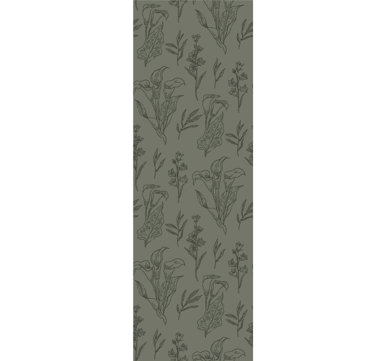 Planter mønster kaki farge tapet natur - Tenstickers