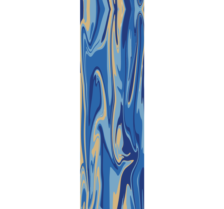 Blå gylden marmor tapet marmor - Tenstickers