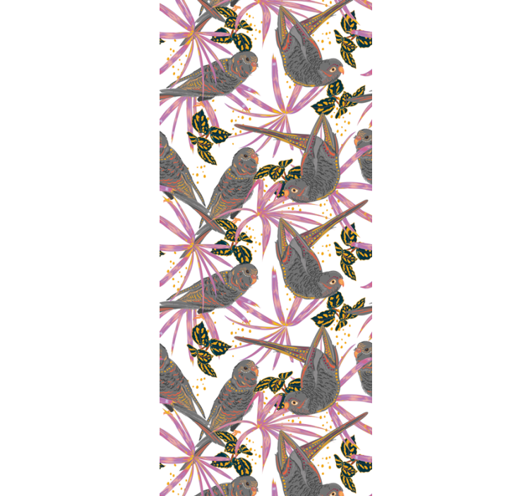 Fargerike blader fugletapet - Tenstickers