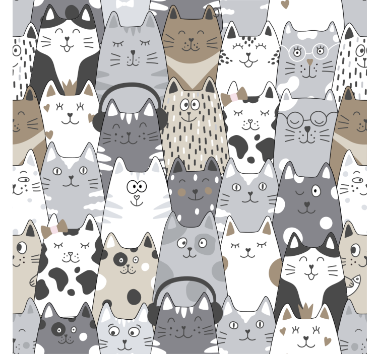 Tegneseriekatter barne tapet - Tenstickers
