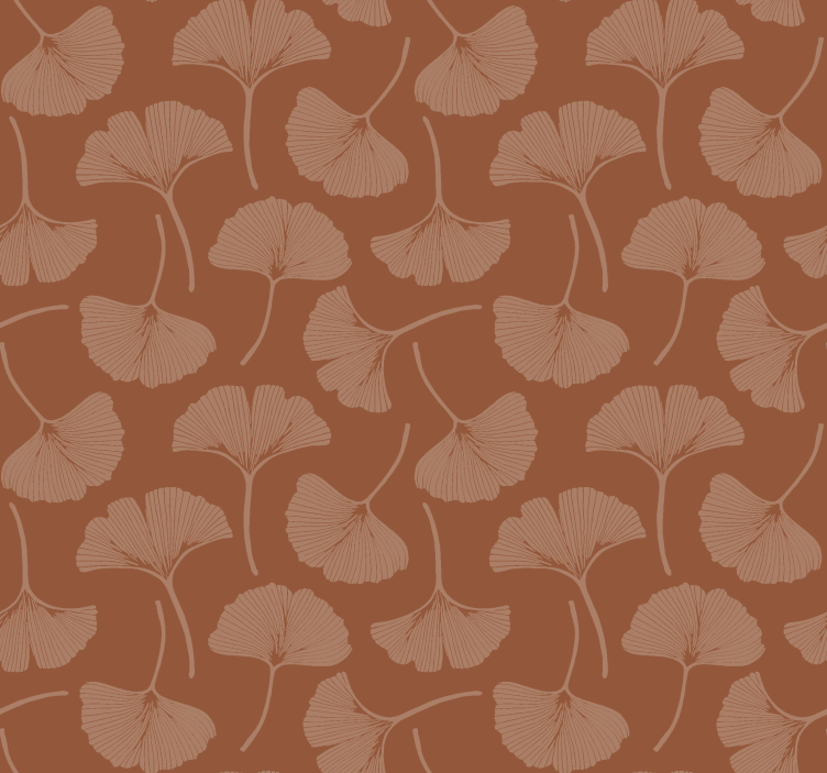 Ginkgo blader terracotta tapet - Tenstickers