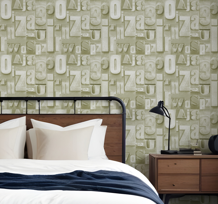 3d industriell stil tapet bokstaver - Tenstickers