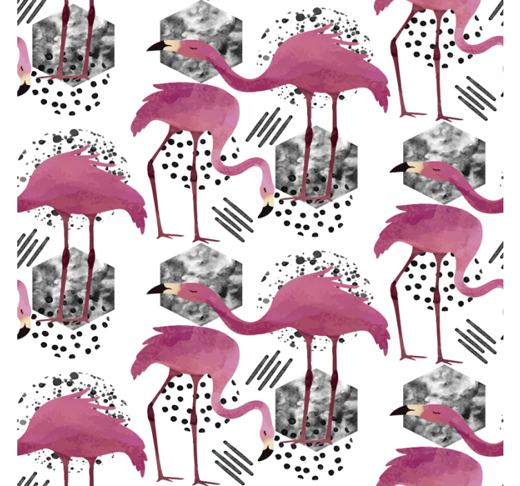Flamingoparade fugletapet - Tenstickers