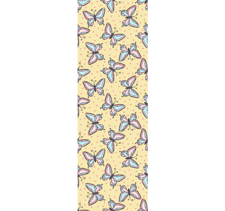 Hjerter med sommerfugl tapet - Tenstickers