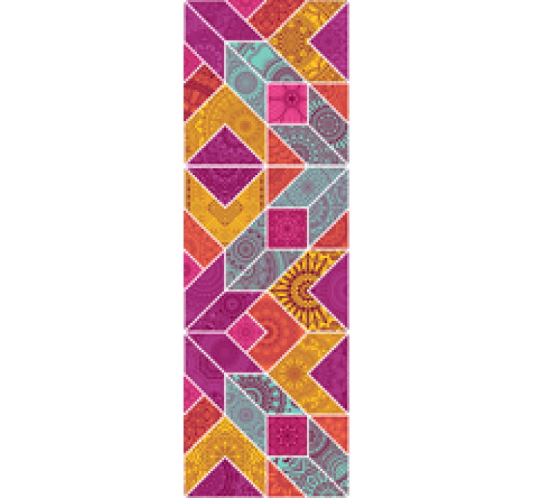 Fargerikt geometrisk mønster tapet gift - Tenstickers