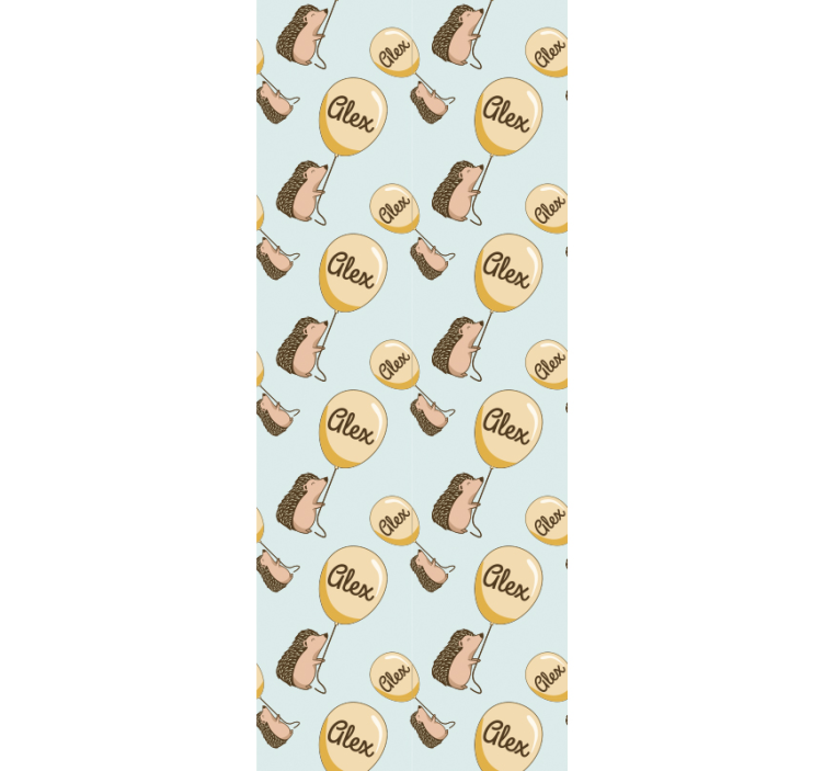 Pinnsvin med ballonger og navn tapet barn - Tenstickers