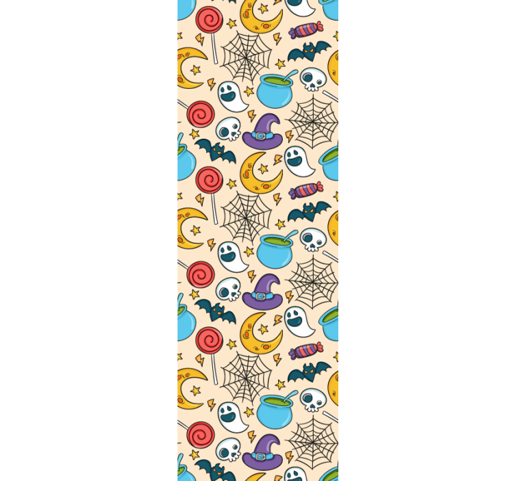 Dekorative halloween symboler rom tapet - Tenstickers