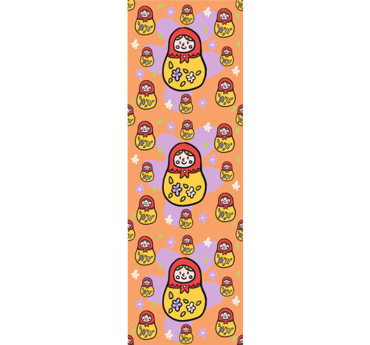 Fargerike matryoshka-dukker tapet med dyr - Tenstickers