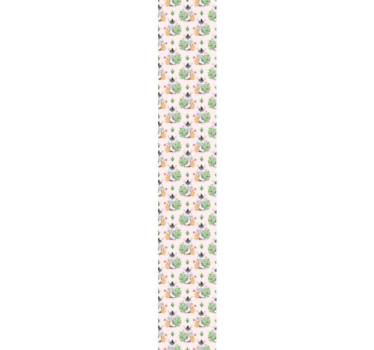 Tegneserie sebra og blader tapet - Tenstickers