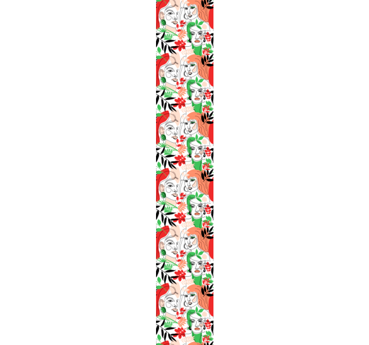 Ansikter og blomster tapet abstrakt - Tenstickers