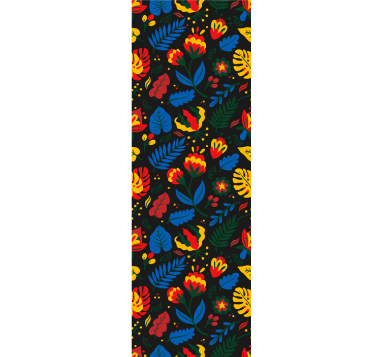 Blomsterbladmønster tapet pynt - Tenstickers