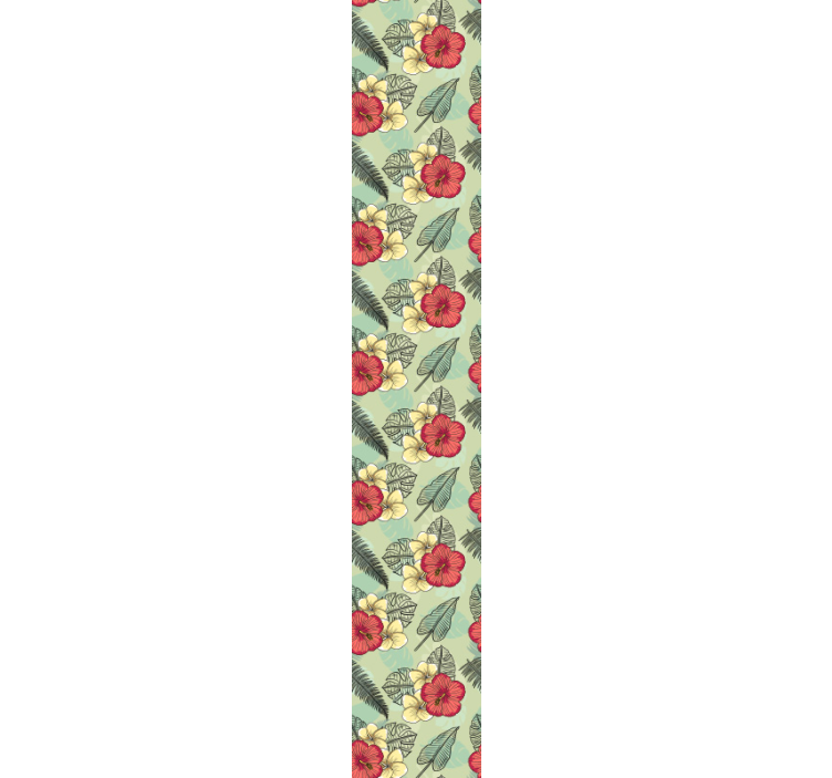 Grønt tropisk arrangement tapet blomster - Tenstickers