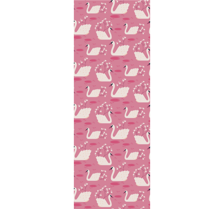 Hollywood-regency hvit svane tapet soverom - Tenstickers