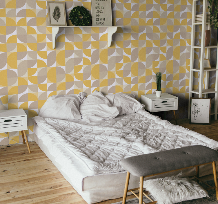 Sirkulært mønster design tapet geometriske former - Tenstickers