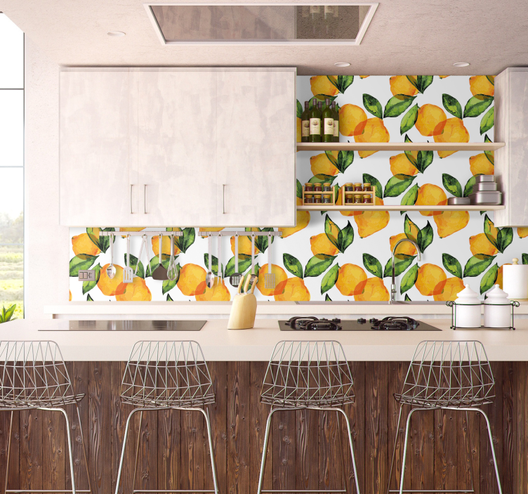 Sitron Mediterran Stil ornament tapet - Tenstickers