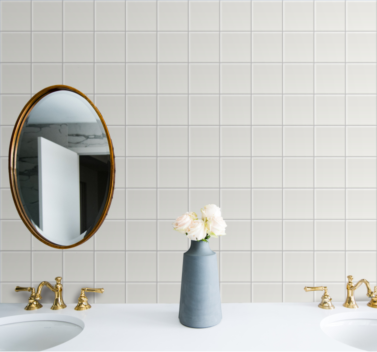 Hvite fliser tapet fliser - Tenstickers