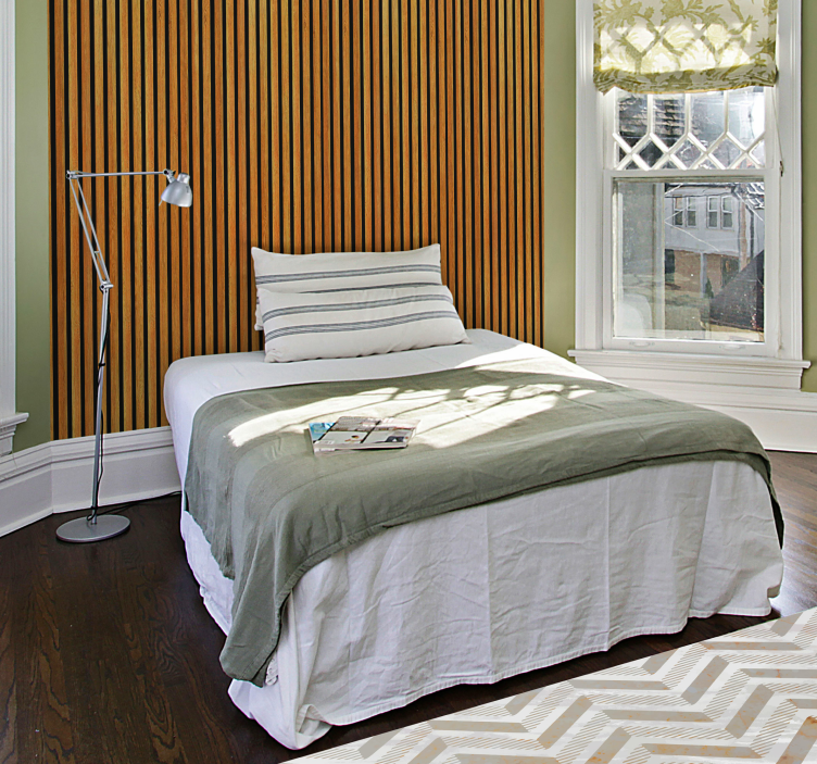 Brune trelameller i trestil i teak tapet tre - Tenstickers