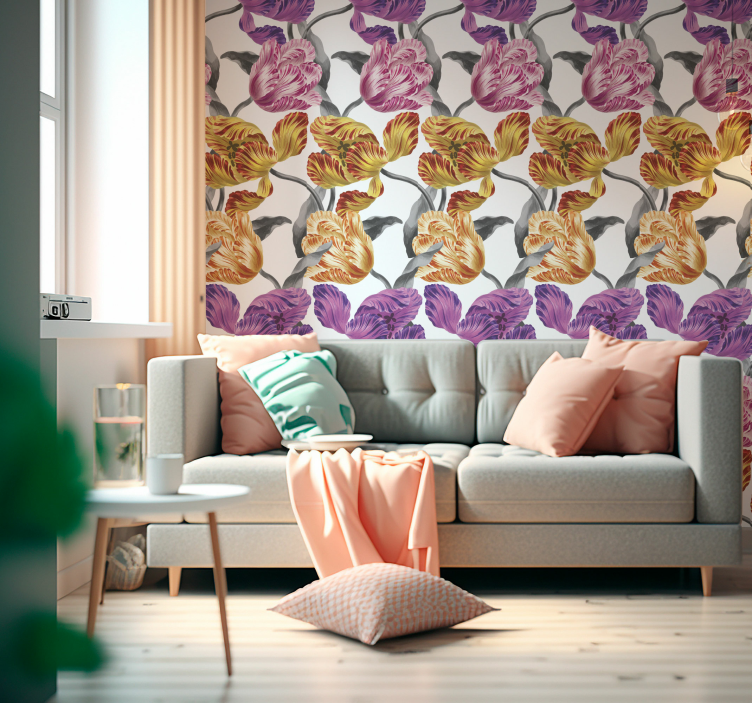 Elegante tulipaner tapet blomster - Tenstickers
